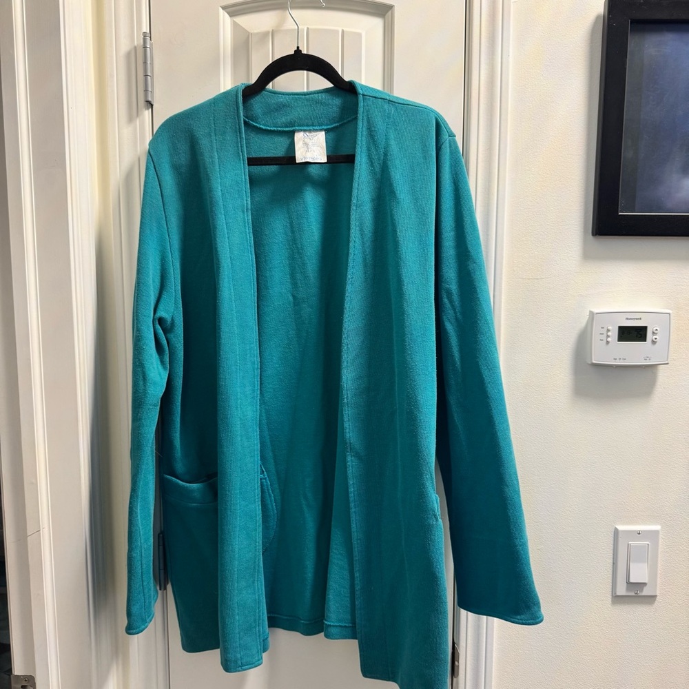 Weekenders Turquoise Open Front Cardigan